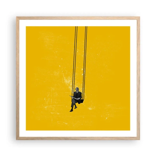 Pôster com moldura de carvalho claro - Dia como todos os dias - 60x60 cm