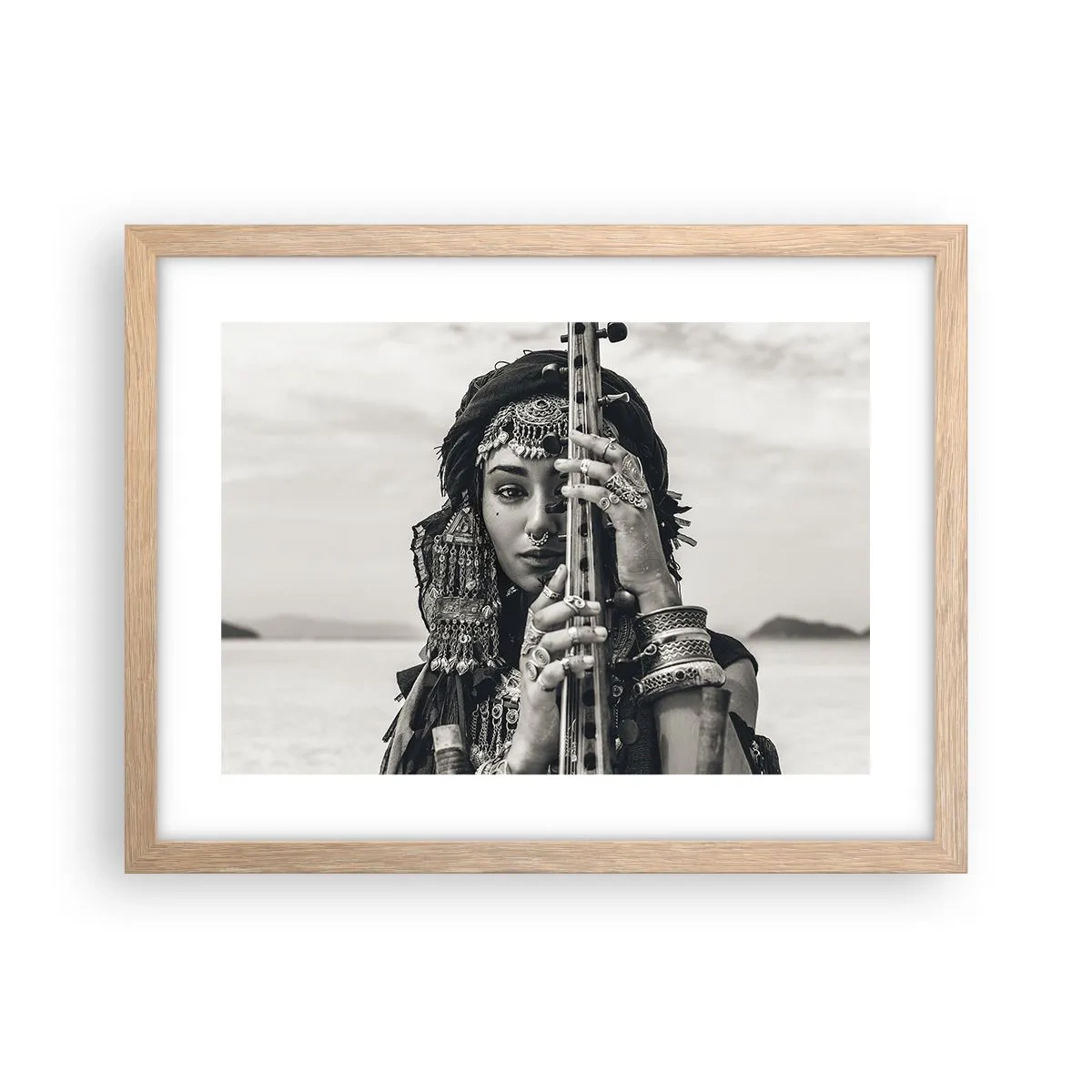 Pôster com moldura de carvalho claro - A própria música oriental - 40x30 cm