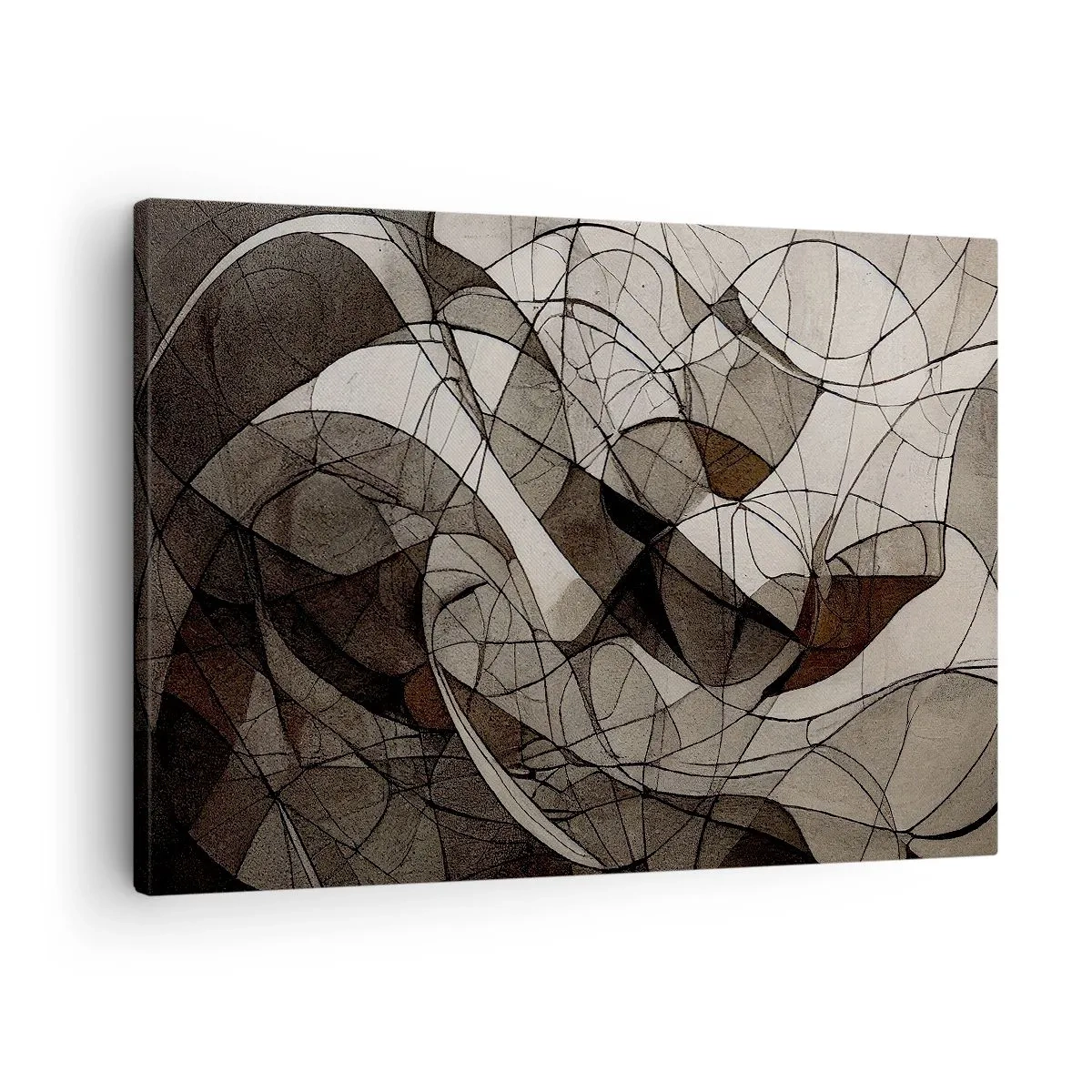 Quadro em tela - Padrão abstrato em tons de marrom e terrosos - 70x50cm - Circulação das cores da terra - Decoração de parede moderna para a sala de estar e quarto ARTTOR