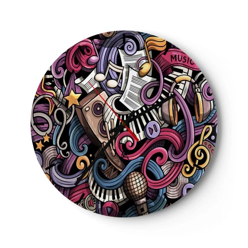 Relógio de parede - Relógio em vidro - Melodia complicada - 40x40 cm