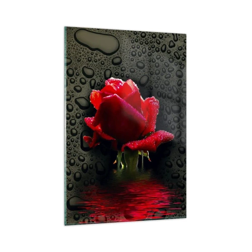 Quadro em vidro - Vermelho e preto - 80x120 cm