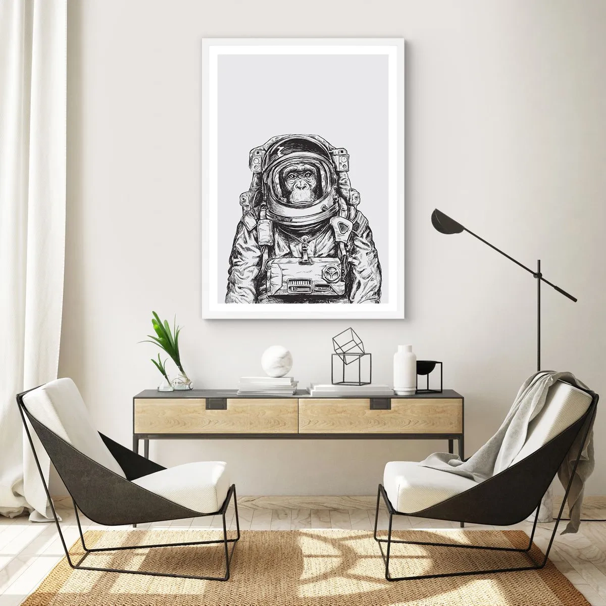 Pôster em moldura branca - Evolução alternativa - 40x50 cm