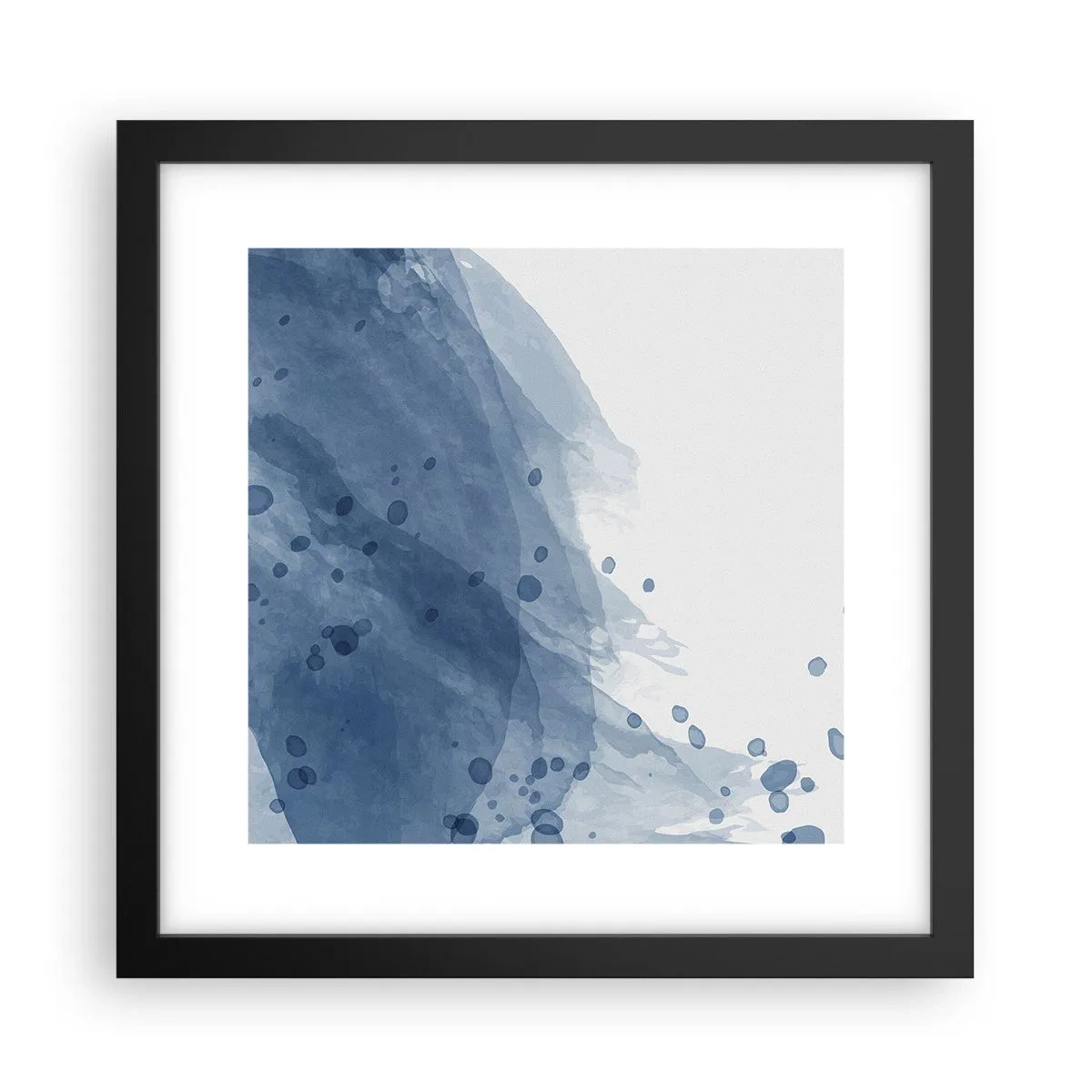 Pôster com moldura preta - Tule azul - 30x30 cm