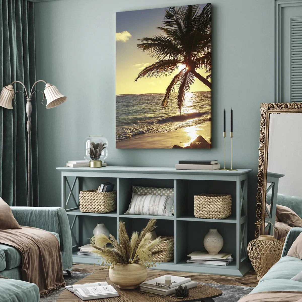 Quadro em tela - Verão sob as palmeiras - 50x70 cm