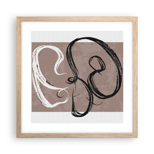 Pôster com moldura de carvalho claro - Composição – a busca pela plenitude - 40x40 cm