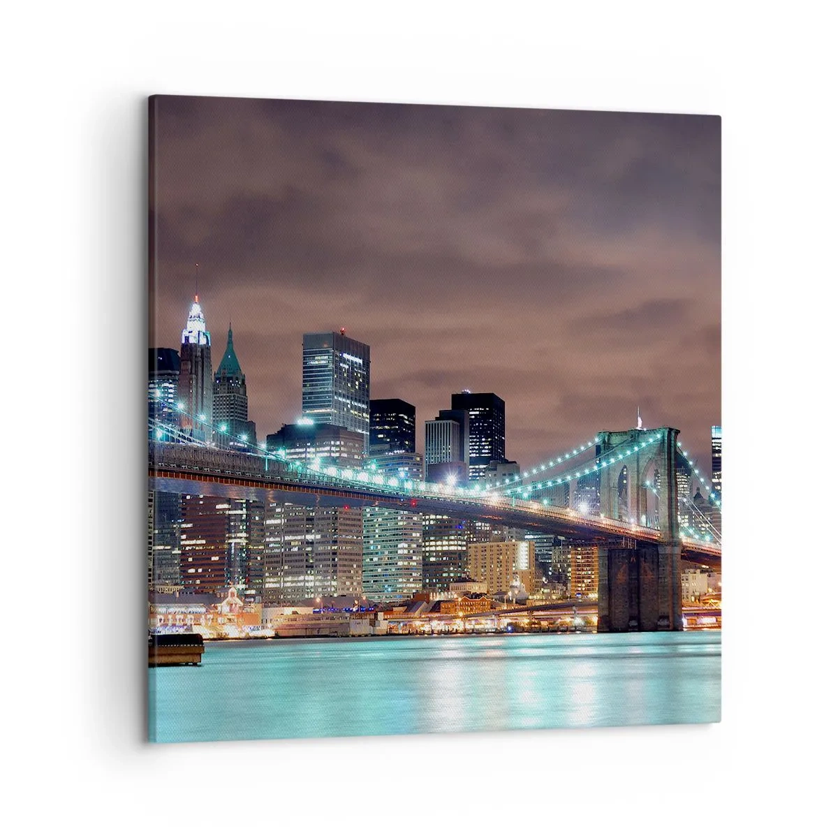 Quadro em tela - Luzes de uma cidade grande - 50x50 cm
