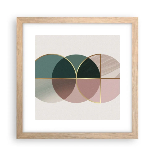 Pôster com moldura de carvalho claro - Círculo entre círculos… - 30x30 cm