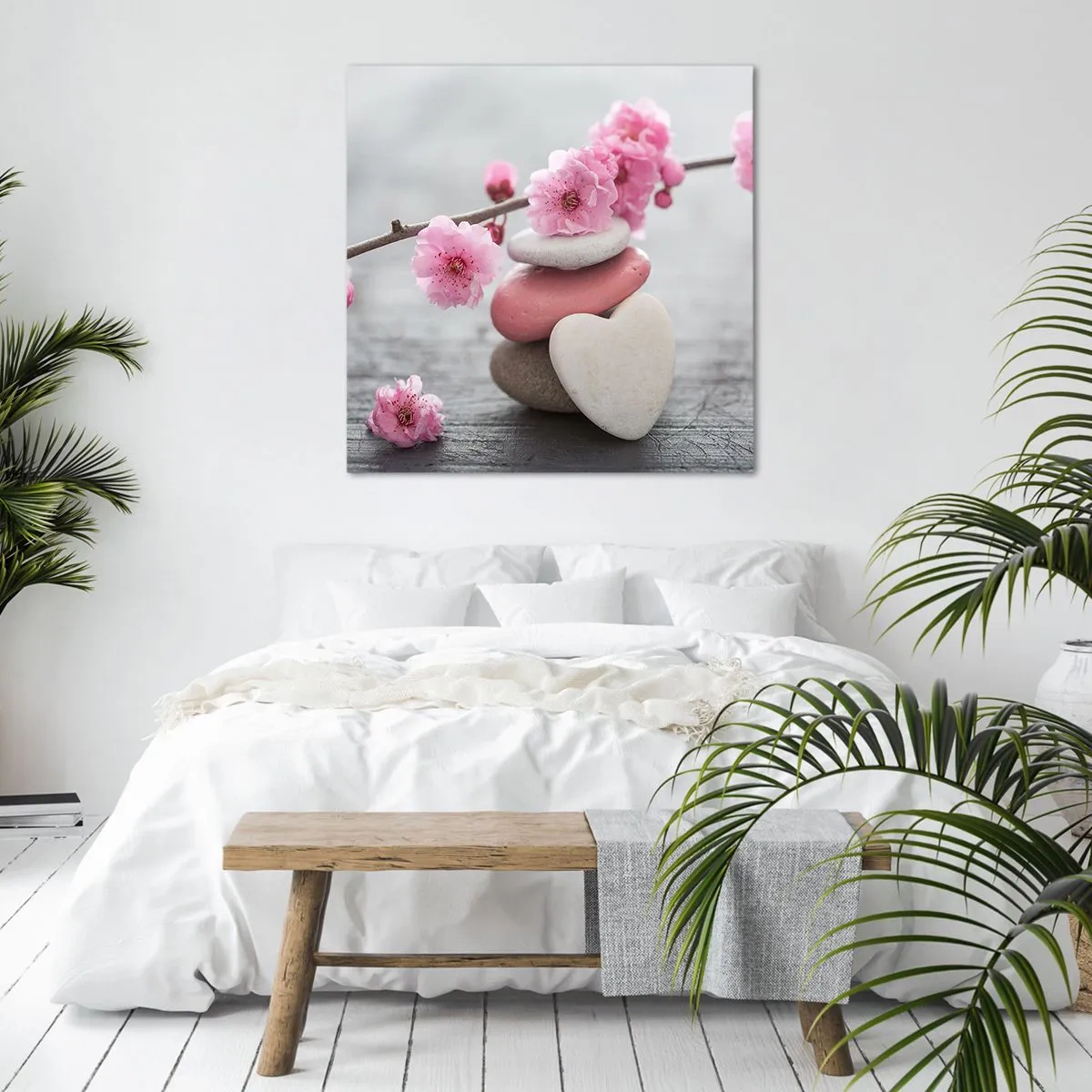 Quadro em tela - Flor de cerejeira - 30x30 cm