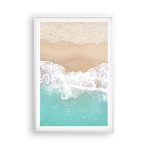 Pôster em moldura branca - Toque carinhoso - 61x91 cm