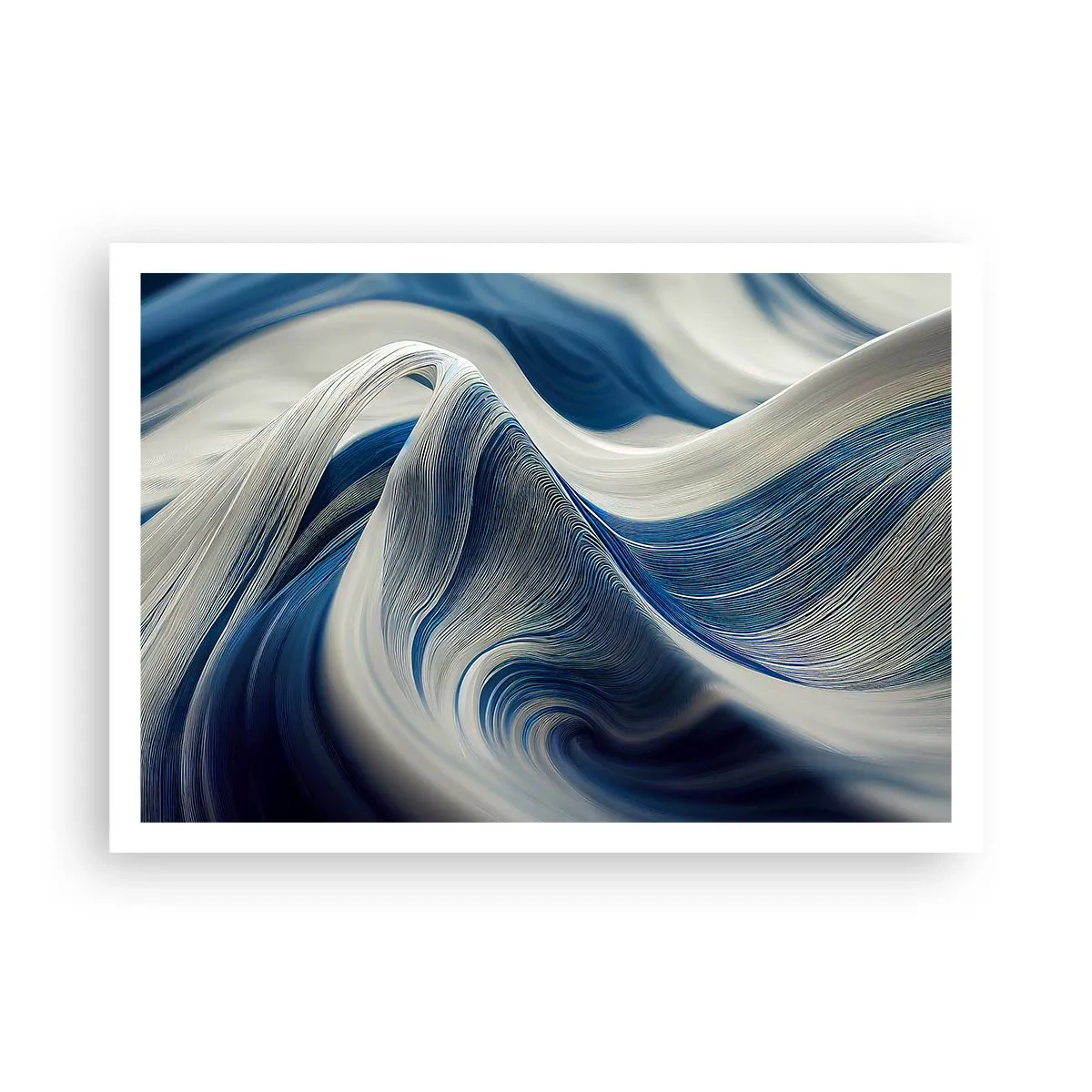 Pôster - A fluidez do azul e do branco - 100x70 cm