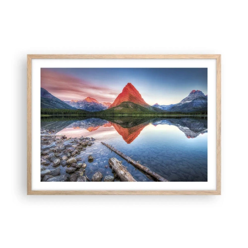 Pôster com moldura de carvalho claro - Calor e frio - 70x50 cm