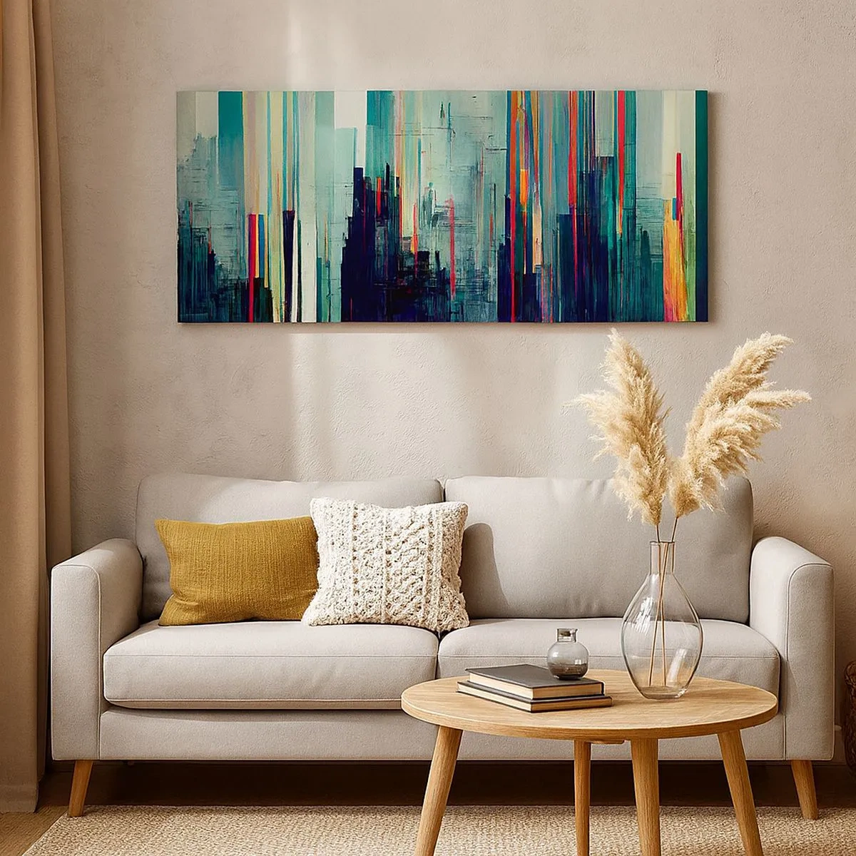 Quadro em tela - Cidade futurista - 100x40 cm