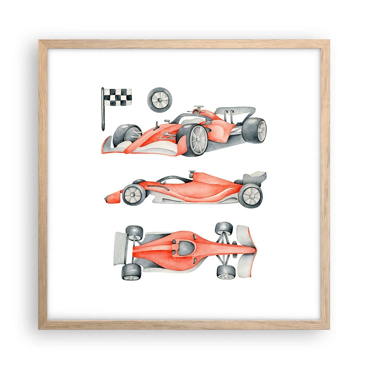 Pôster com moldura de carvalho claro - Persiga seu sonho - 50x50 cm