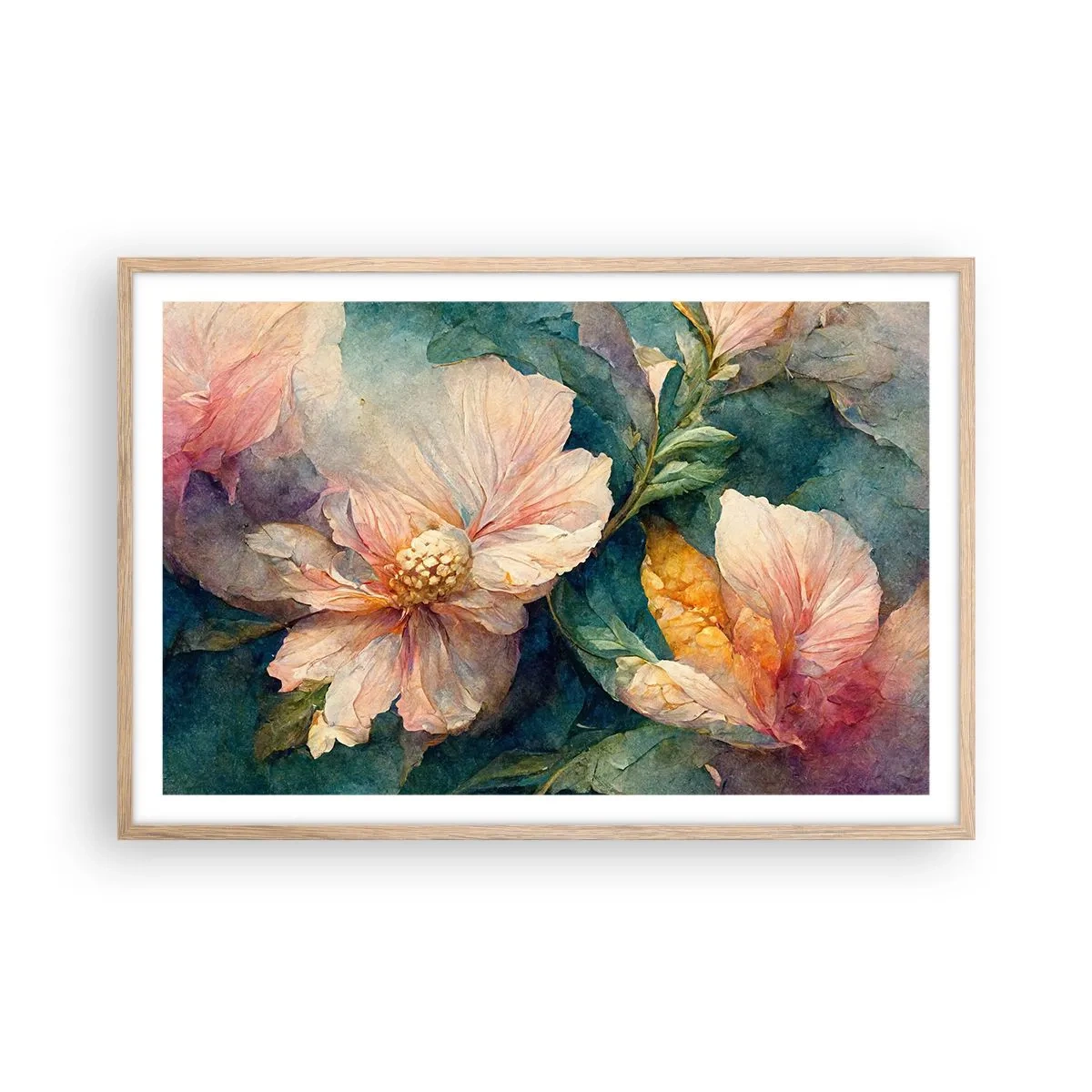 Pôster com moldura de carvalho claro - Apenas sutileza - 91x61 cm