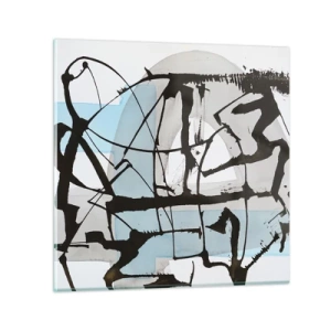 Quadro em vidro - Azul mesmo assim - 30x30 cm