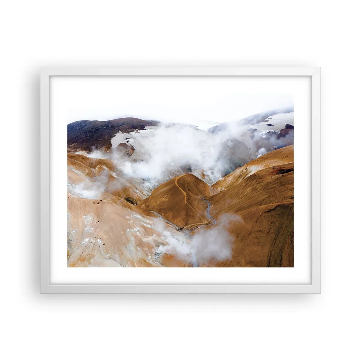 Pôster em moldura branca - A beleza crua da Islândia - 50x40 cm