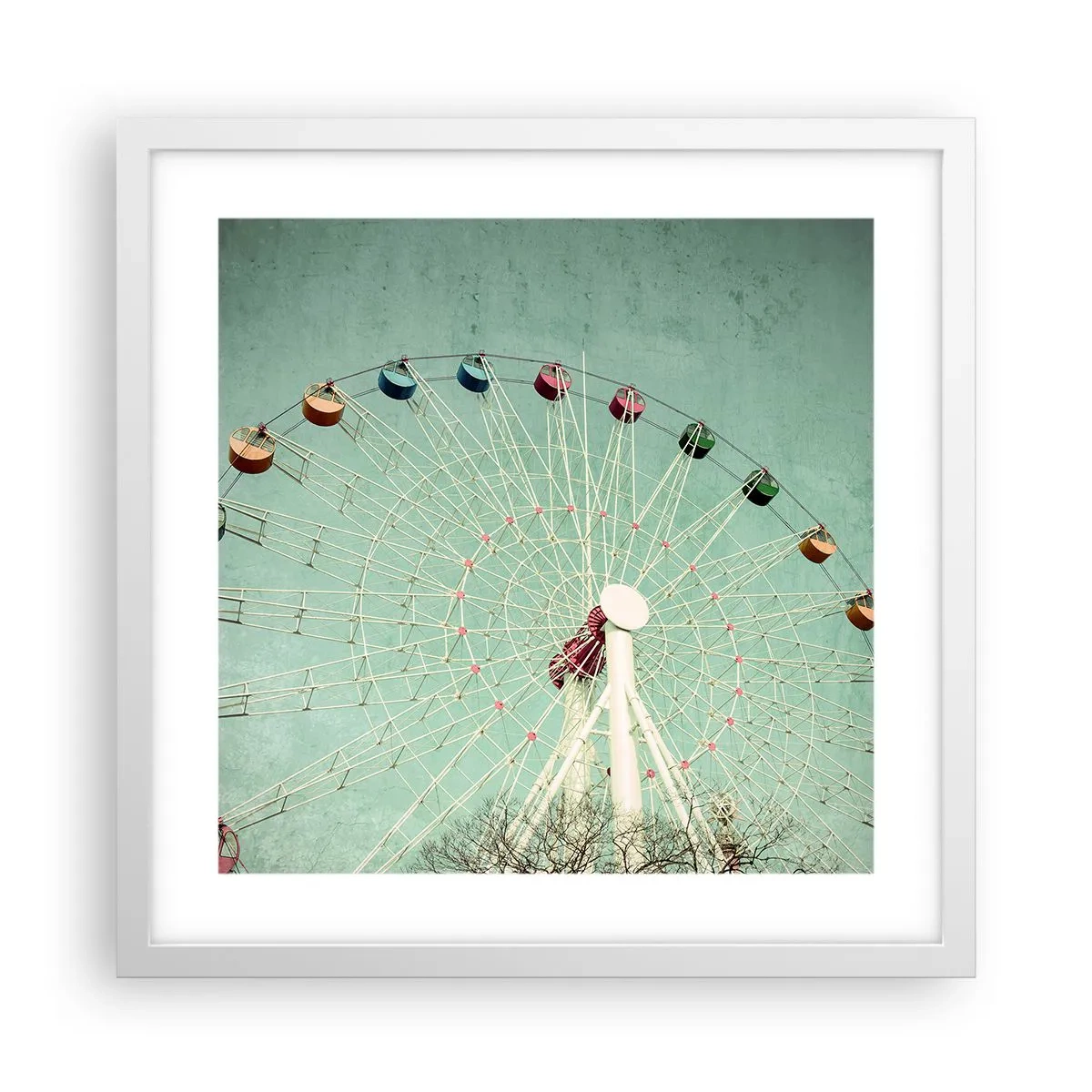 Pôster em moldura branca - Diverte-te - 40x40 cm