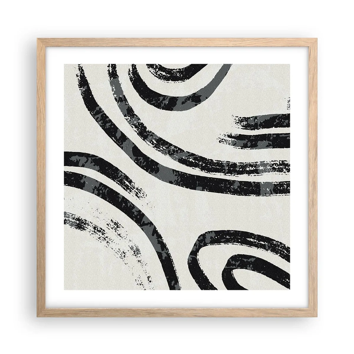 Pôster com moldura de carvalho claro - Meio parado - 50x50 cm