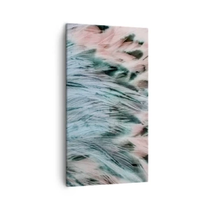 Quadro em tela - Penugem safira-rosa - 45x80 cm