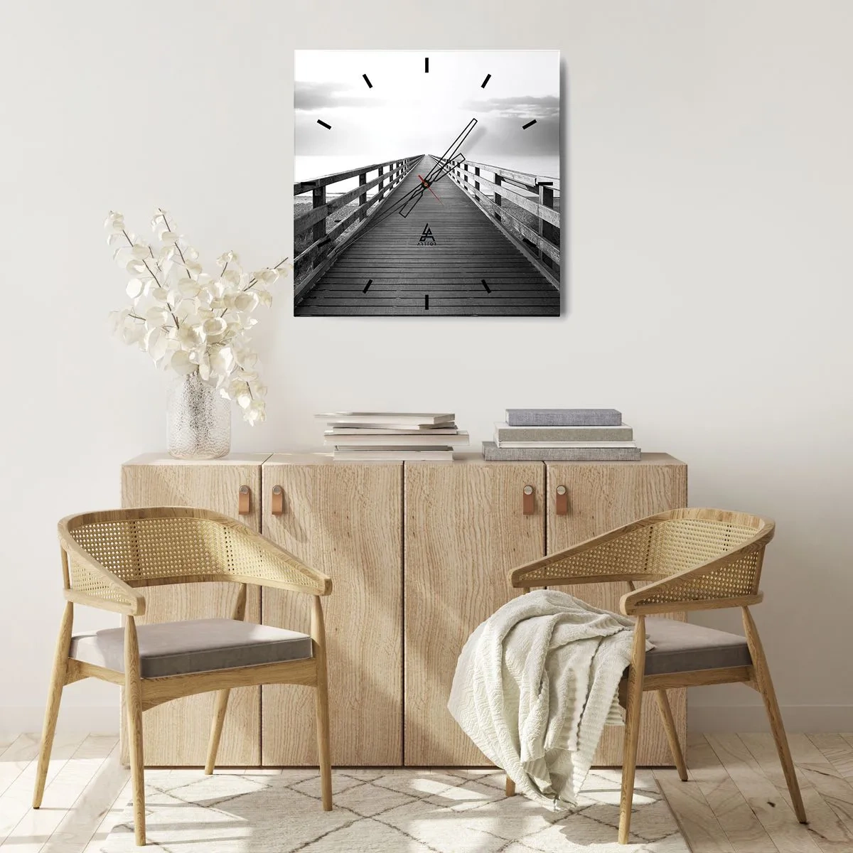 Relógio de parede - Relógio em vidro - Para longe... - 30x30 cm