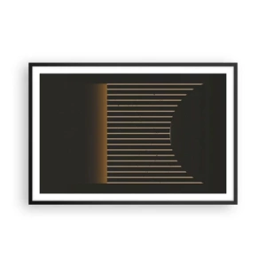 Pôster com moldura preta - Explorar a escuridão - 91x61 cm