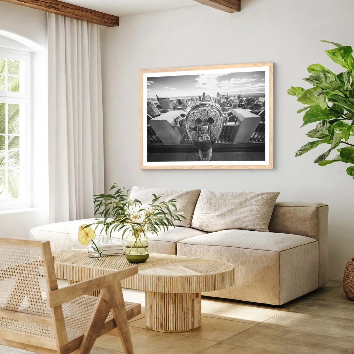 Pôster com moldura de carvalho claro - A cidade das cidades - 100x70 cm