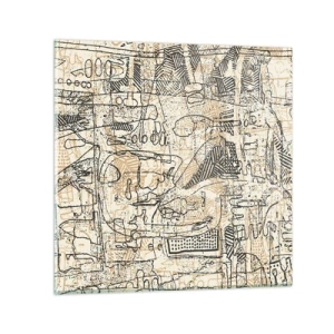 Quadro em vidro - À espera de ser decifrado - 50x50 cm