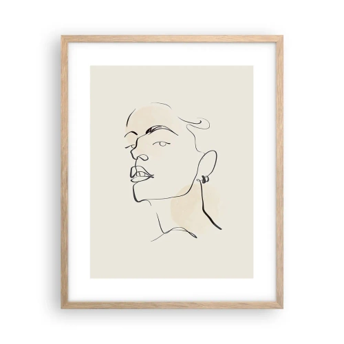 Pôster com moldura de carvalho claro - Olhar orgulhoso - 40x50 cm