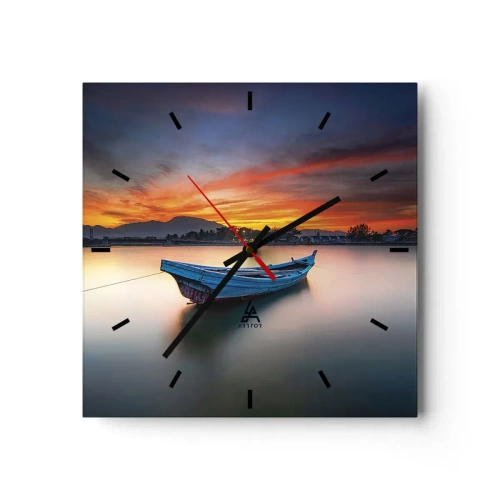 Relógio de parede - Relógio em vidro - Uma boa noite se aproxima - 30x30 cm