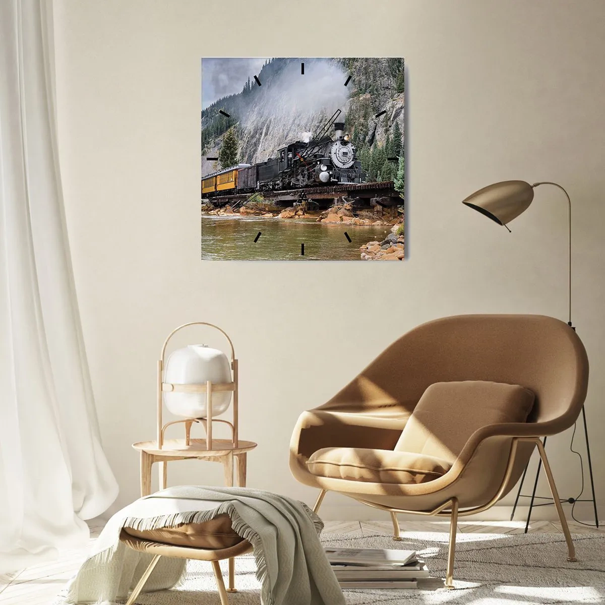 Relógio de parede - Relógio em vidro - Para onde? Onde? - 40x40 cm