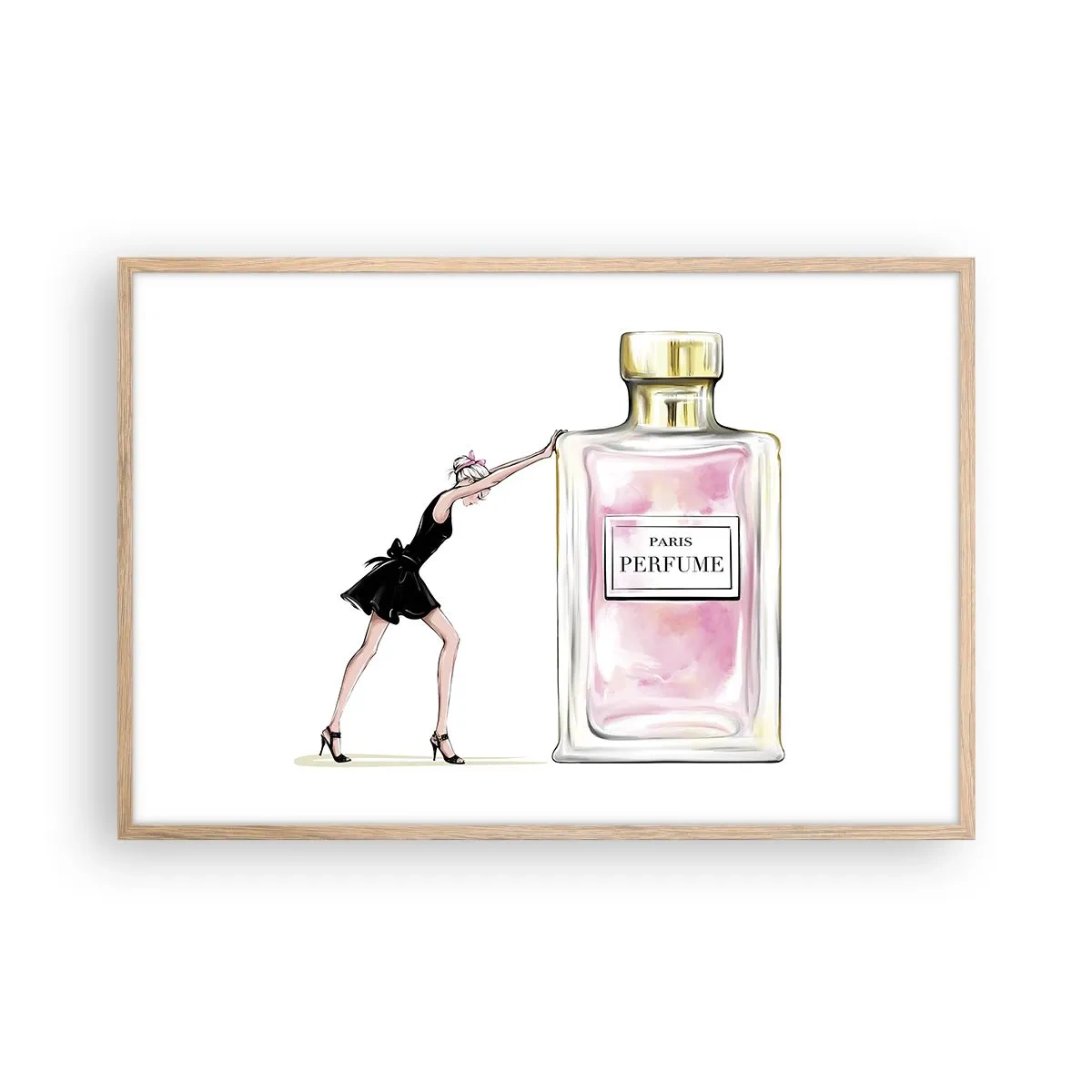 Pôster com moldura de carvalho claro - A essência da feminilidade - 91x61 cm
