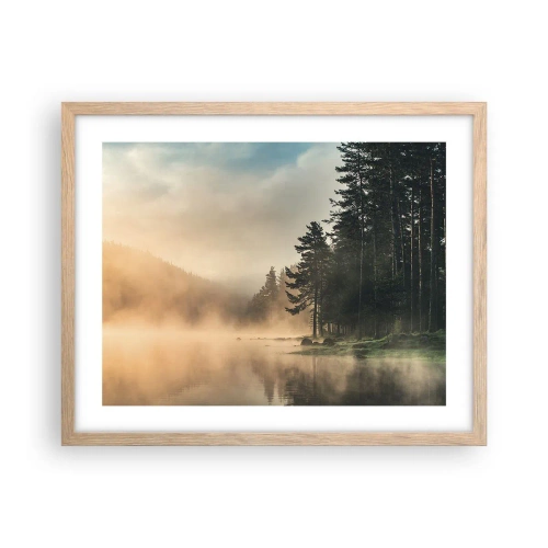 Pôster com moldura de carvalho claro - O nascimento do dia - 50x40 cm