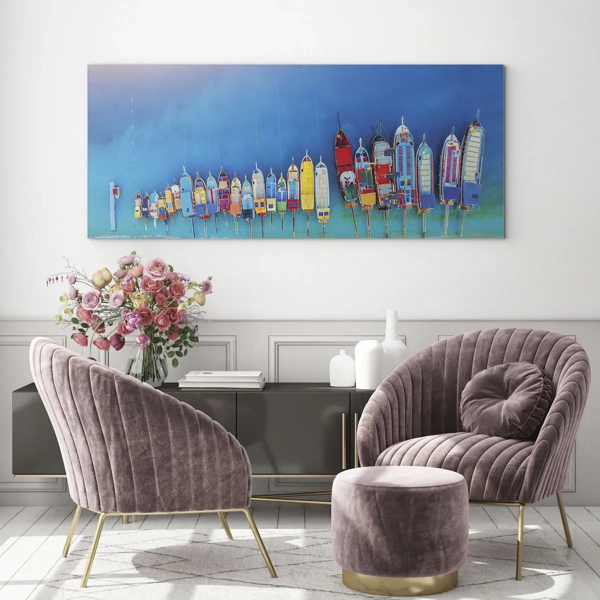 Quadro em vidro - Vista panorâmica - 90x30 cm