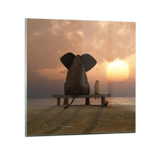 Quadro em vidro - Como é bom ficarmos em silêncio juntos - 70x70 cm