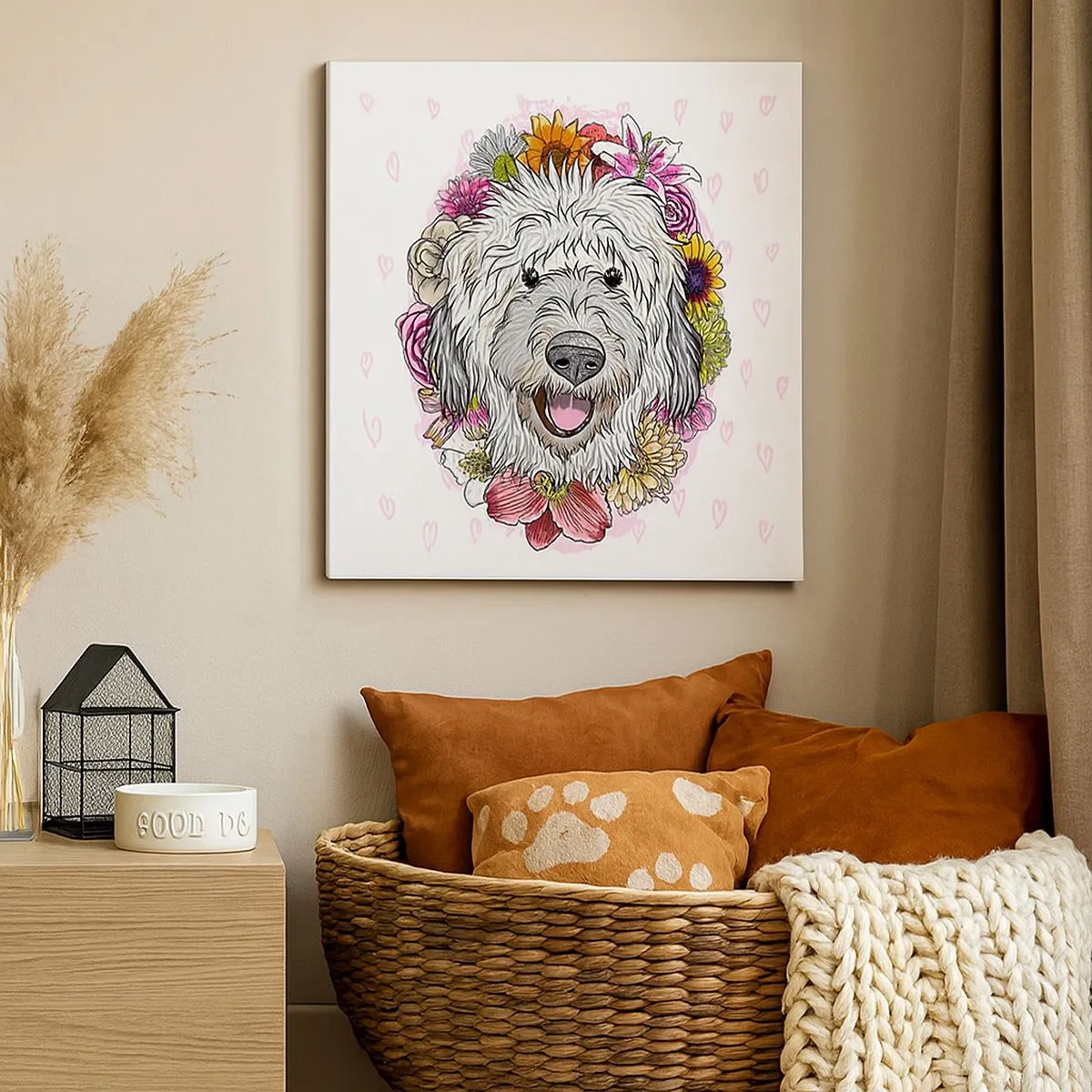 Quadro em tela - Alegria de cachorrinho - 30x30 cm