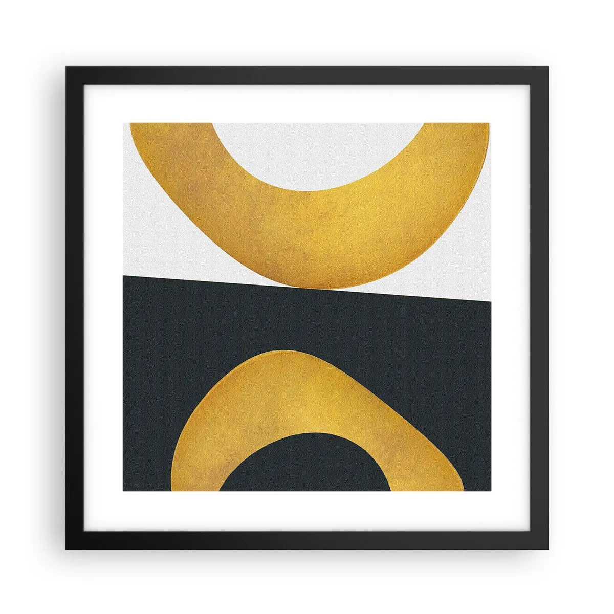 Pôster com moldura preta - Primeiro: ouro - 40x40 cm