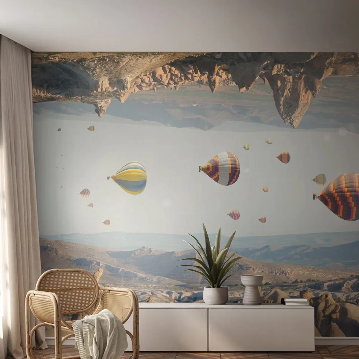 Papel de Parede Premium Sand - Tudo é possível aqui - Abstração, Balões, Paisagem - 500x350 cm