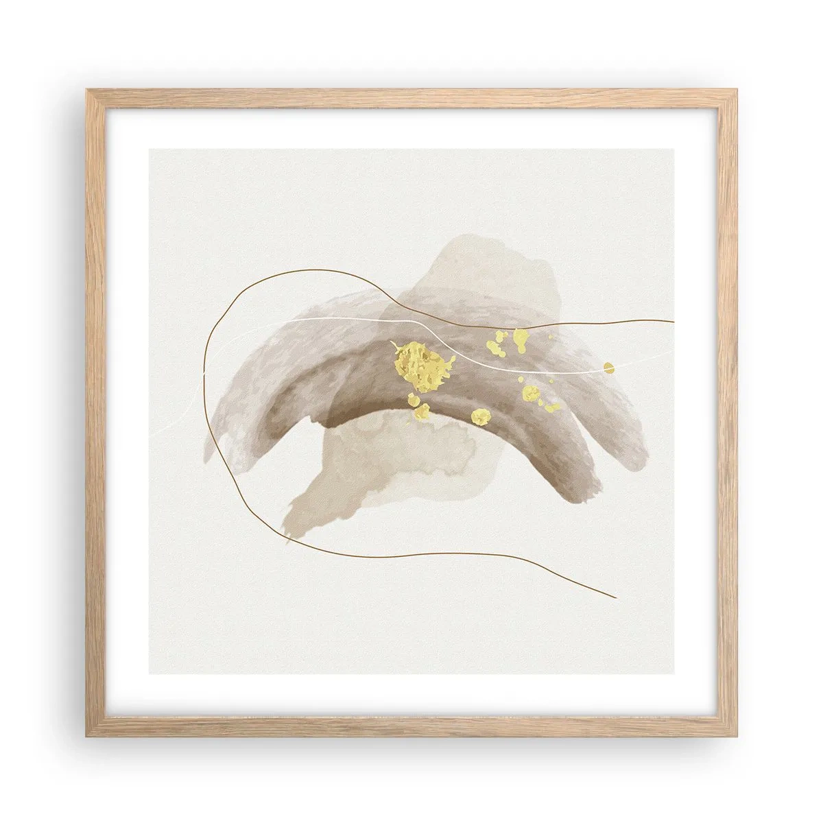 Pôster com moldura de carvalho claro - Encontrado no espaço - 50x50 cm