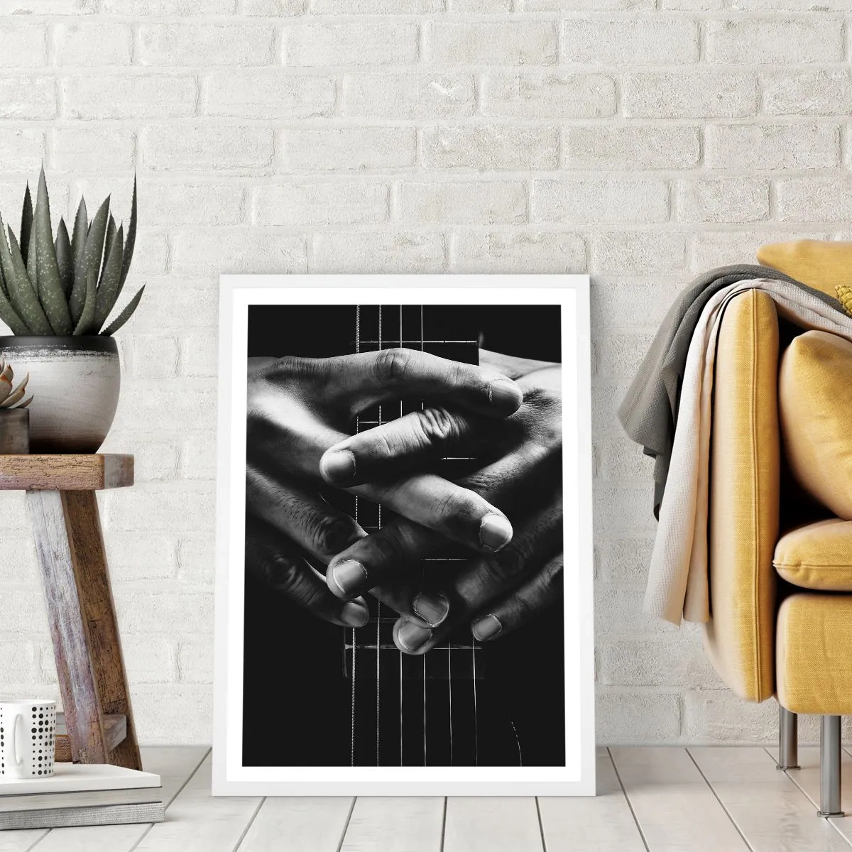 Pôster em moldura branca - Oração do artista - 50x70 cm