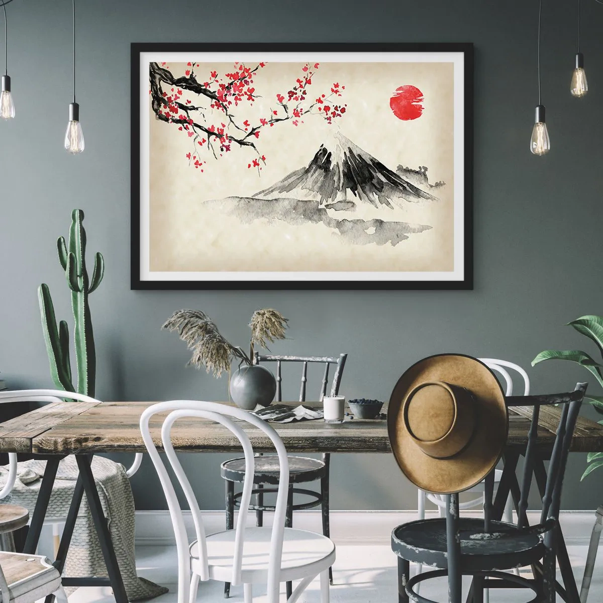 Pôster com moldura preta - Ame o Japão - 70x50 cm