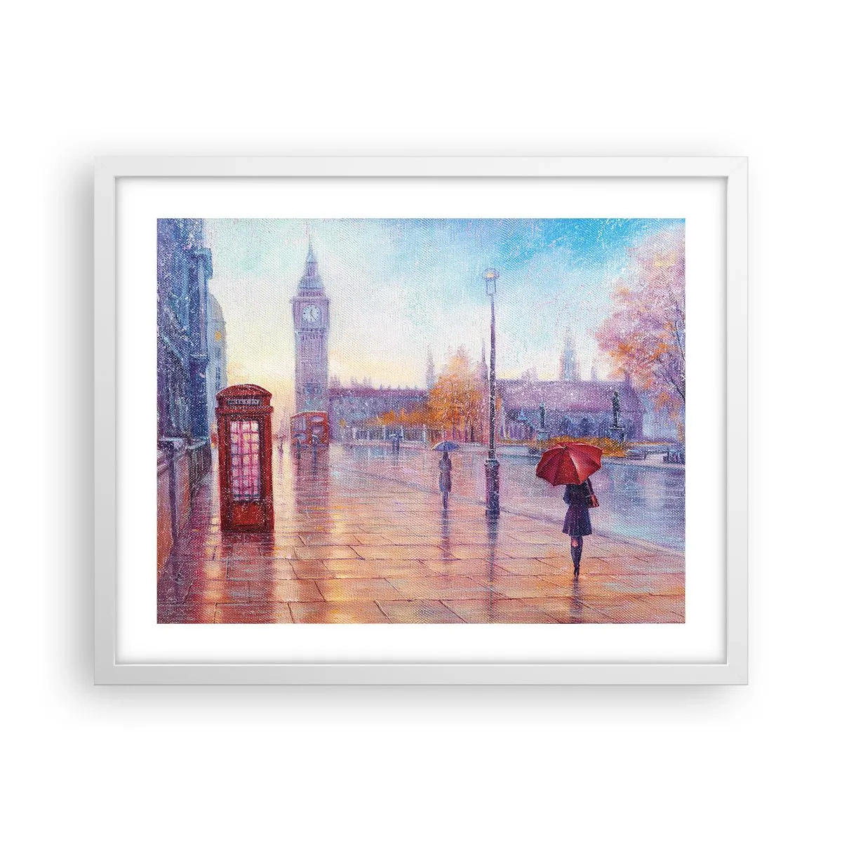 Pôster em moldura branca - Um dia de outono em Londres - 50x40 cm