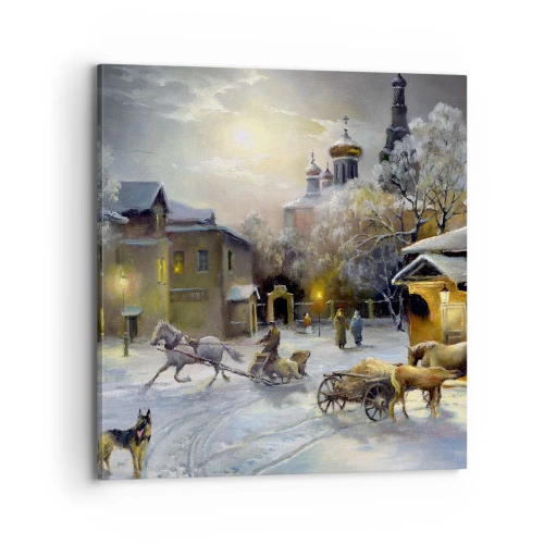 Quadro em tela - A magia do inverno russo - 70x70 cm