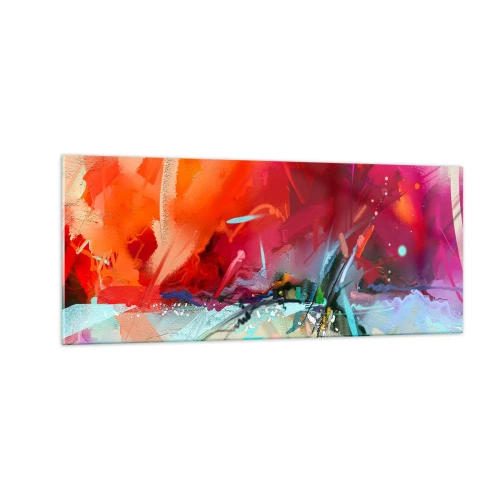 Quadro em vidro - Explosão de luzes e cores - 100x40 cm