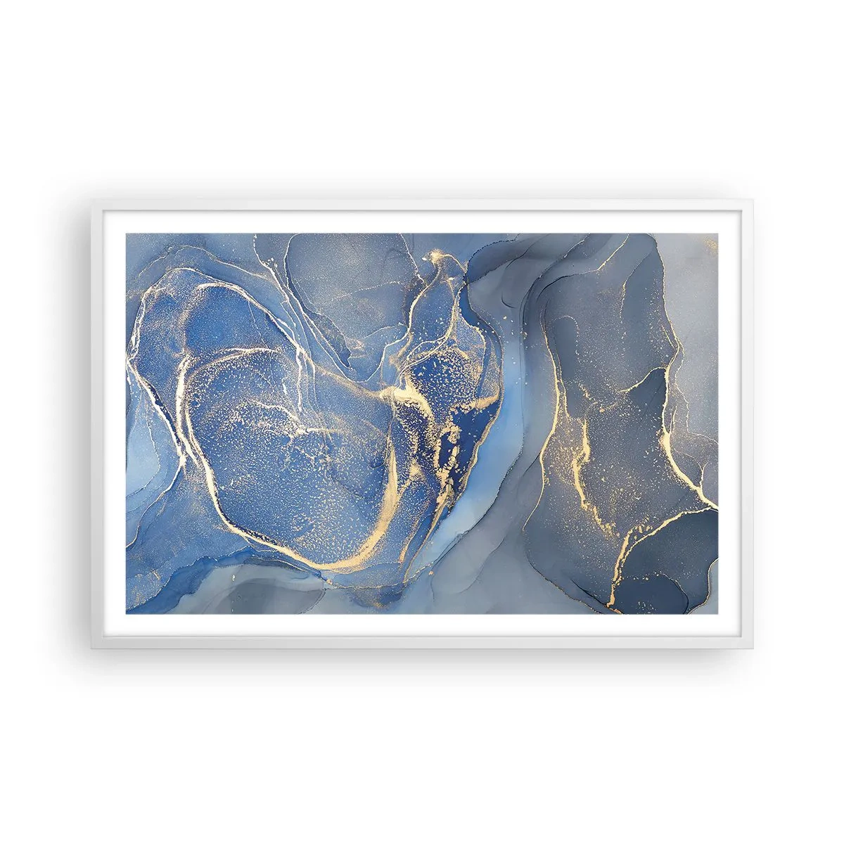 Pôster em moldura branca - Pó dourado - 91x61 cm