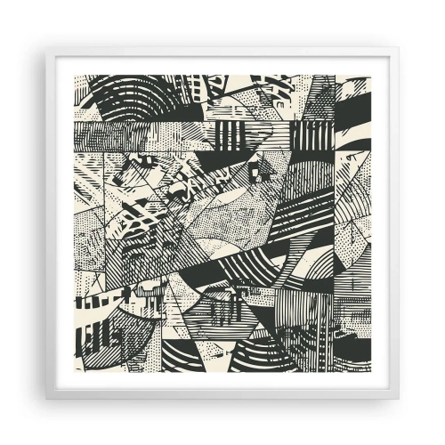 Pôster em moldura branca - A dinâmica do presente - 60x60 cm