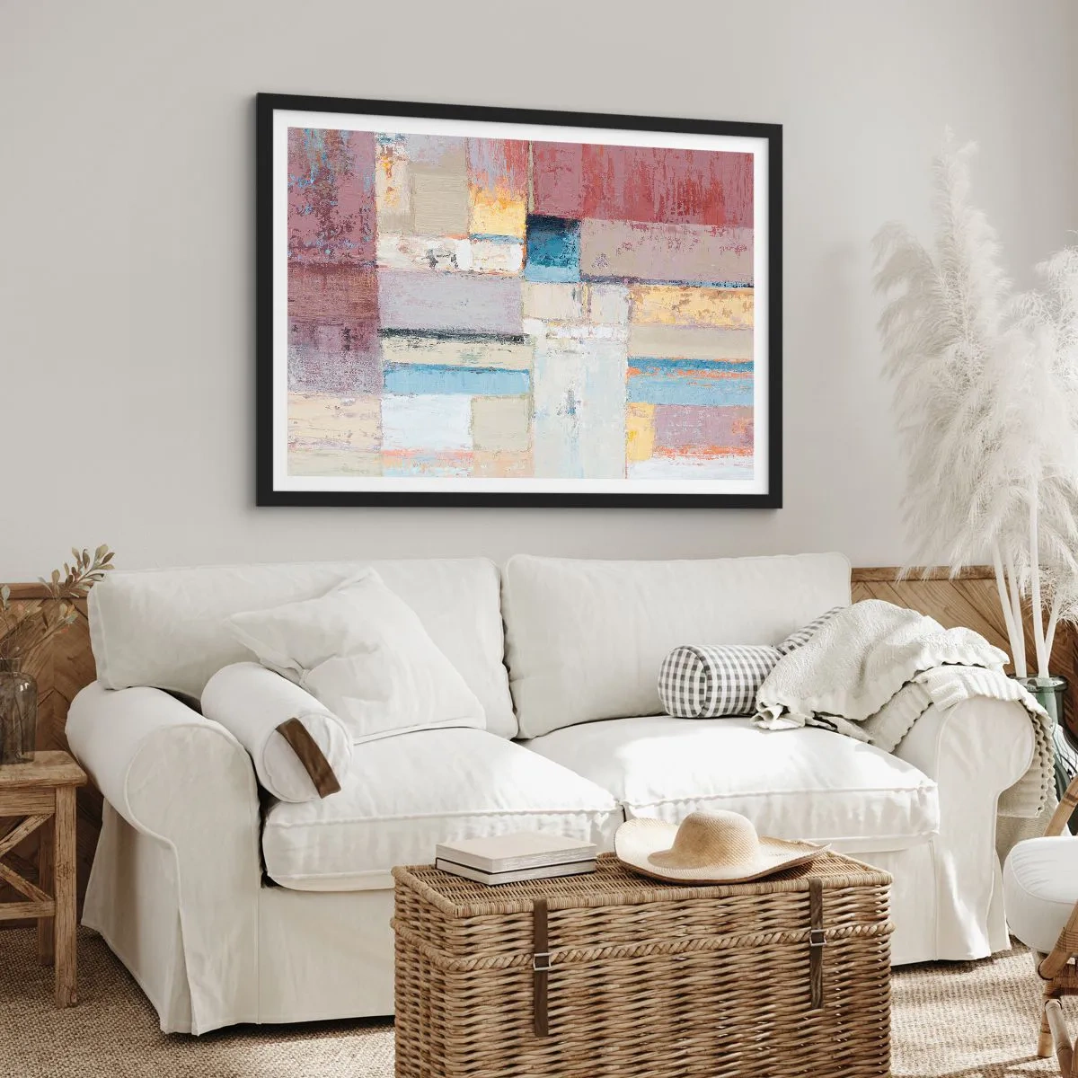 Pôster com moldura preta - A paz da geometria - 100x70 cm