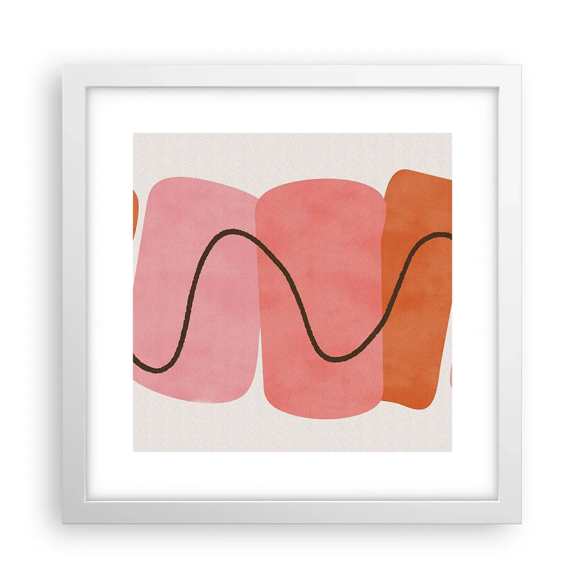 Pôster em moldura branca - Movimento suave de formas - 30x30 cm