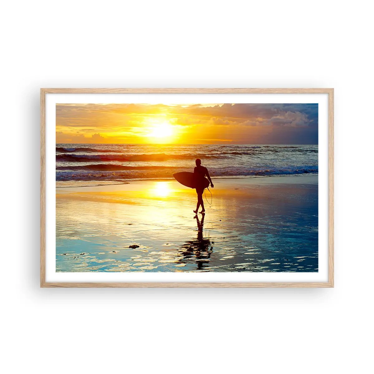 Pôster com moldura de carvalho claro - O Retorno do Guerreiro - 91x61 cm