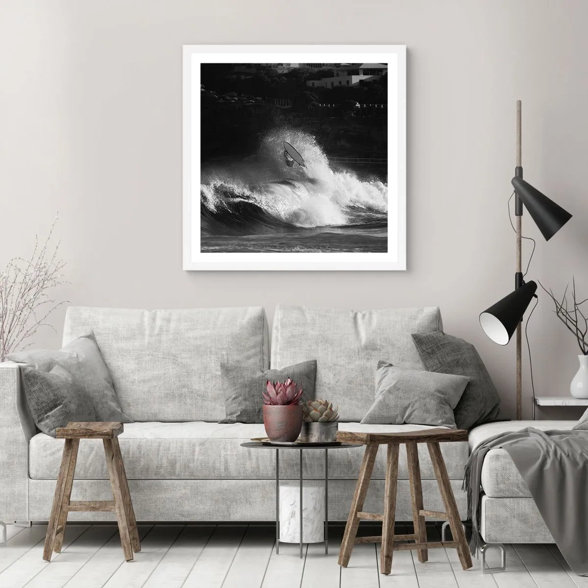 Pôster em moldura branca - Desafio aceito! - 30x30 cm