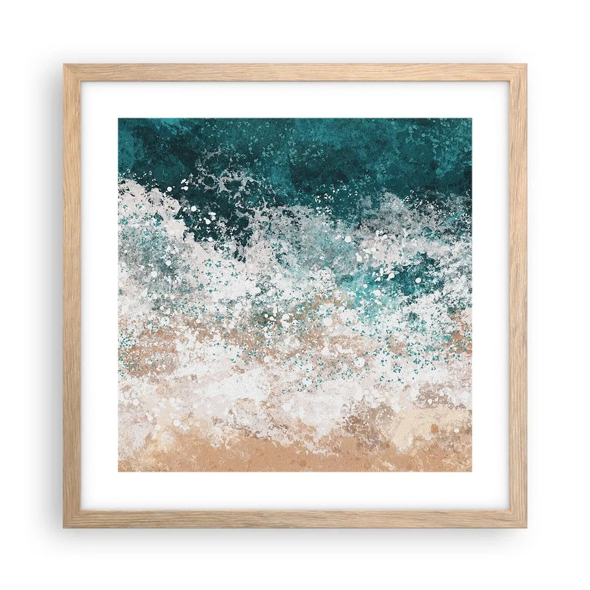 Pôster com moldura de carvalho claro - Histórias do mar - 40x40 cm